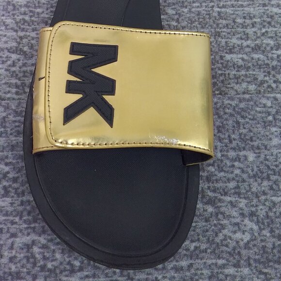 Michael Kors Gold with Black Letters Slides--Boiler UP - Picture 6 of 7